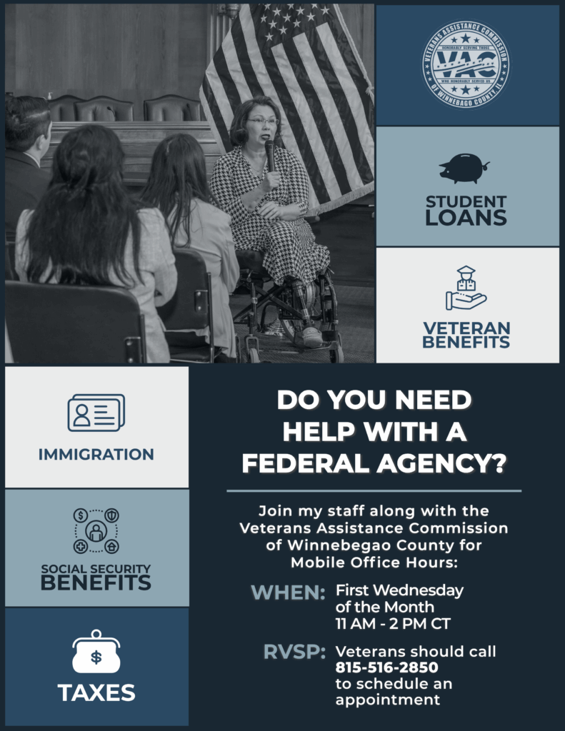 Senator Duckworth Office Hours at the VACWC Flyer